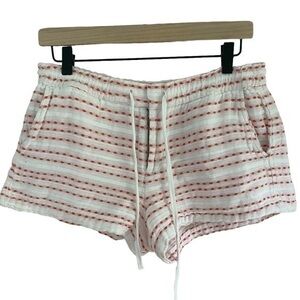 Lou & grey women’s orange knot textured cotton shorts size small